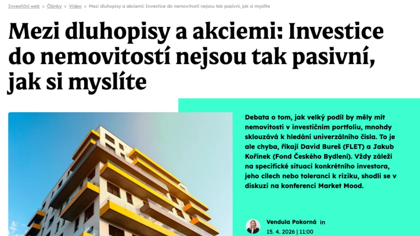 Investiční web: Mezi dluhopisy a akciemi: Investice do nemovitostí nejsou tak pasivní, jak si myslíte